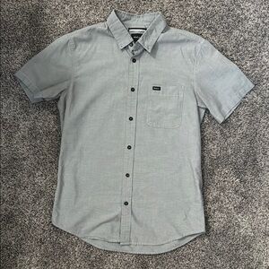 Men's RVCA Gray Short Sleeve Button Down Shirt